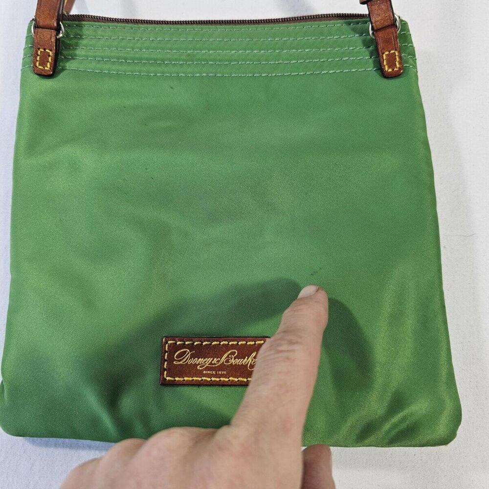 Dooney & Bourke North South Triple Zip Purse Crossbody Green & Brown Yellow - Picture 8 of 9
